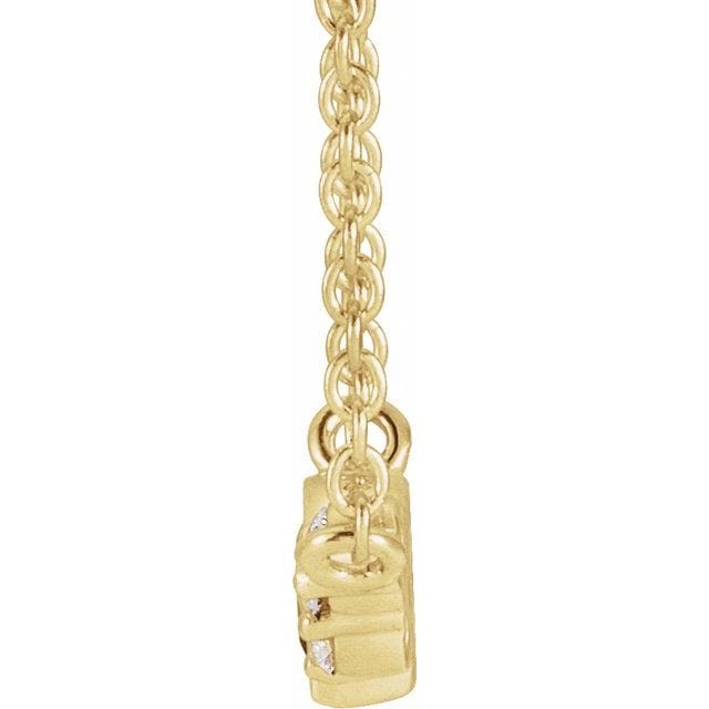 saveongems Jewelry 14K Natural Pink Tourmaline & .03 CTW Natural Diamond 16-18" Necklace