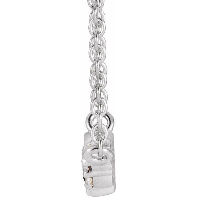 saveongems Jewelry 14K Natural Pink Tourmaline & .03 CTW Natural Diamond 16-18" Necklace