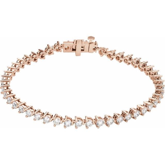 saveongems 3mm:: 4 3/4 CTW / SI1-SI2 / 14K Rose 4 3/4 CTW Lab-Grown Diamond Line 7 1/4" Bracelet 14K 4 3/4 CTW Lab-Grown Diamond Line 7 1/4" Bracelet