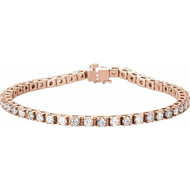 saveongems 3mm::4 3/4 CTW / VS / 14K Rose 4 3/4 CTW Lab-Grown Diamond Line 7" Bracelet 14K 4 3/4 CTW Lab-Grown Diamond Line 7" Bracelet