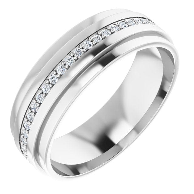 saveongems Jewelry 7mm / 10.5 / 14K White Eternity Band 14K gold