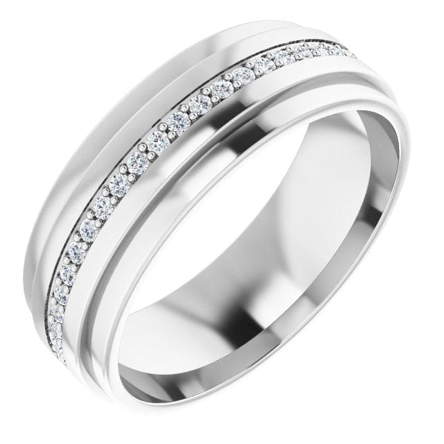 saveongems Jewelry 7mm / 9.5 / 14K White Eternity Band 14K gold