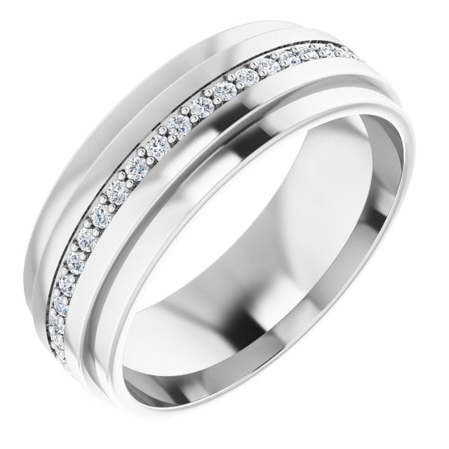 saveongems Jewelry 7mm / 7 / 14K White Eternity Band 14K gold