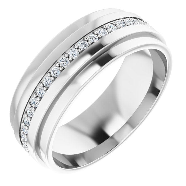 saveongems Jewelry 7mm / 6 / 14K White Eternity Band 14K gold
