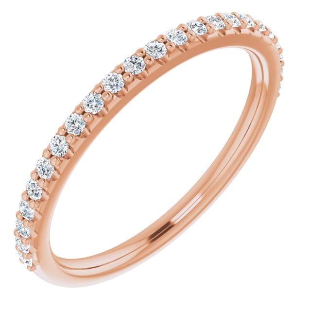 saveongems 8X6mm::1/4 CTW / 6.0 14K Rose Natural Oval Diamond Band Size 8 X6mm