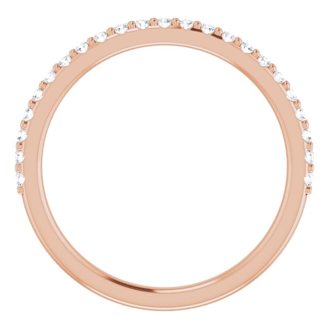 saveongems 14K Rose Natural Oval Diamond Band Size 8 X6mm