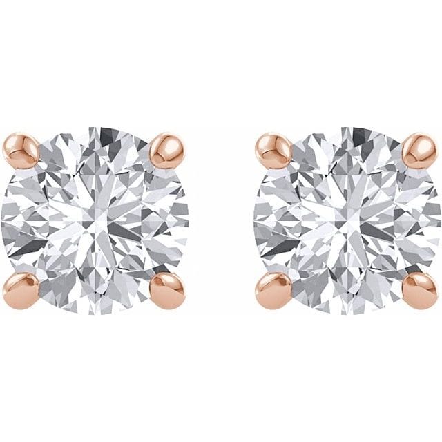 saveongems Jewelry 14K Round Forever One Moissanite Earrings