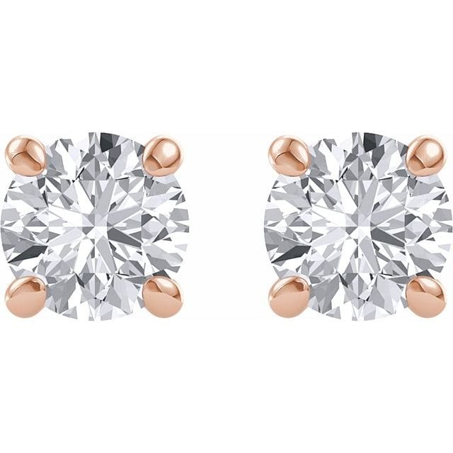 saveongems Jewelry 14K Round Forever One Moissanite Earrings