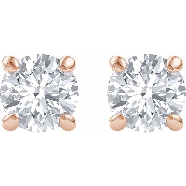 saveongems Jewelry 14K Round Forever One Moissanite Earrings