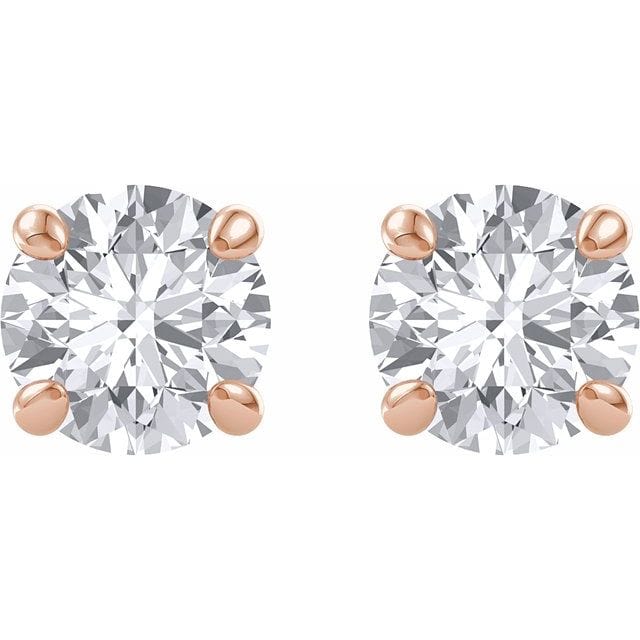 saveongems Jewelry 14K Round Forever One Moissanite Earrings