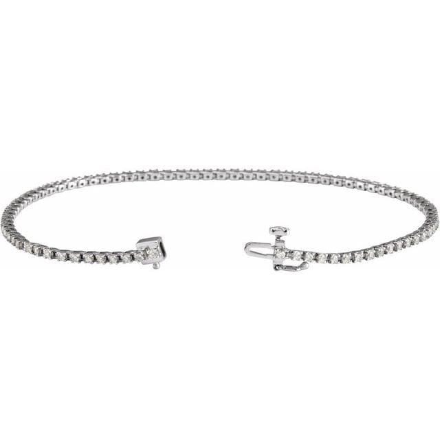 saveongems 14K Natural Diamond Line 7 1/4" Bracelet