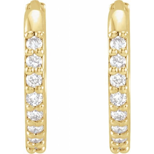 saveongems 14K Natural Diamond Accented Huggie Earrings