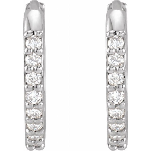 saveongems 14K Natural Diamond Accented Huggie Earrings