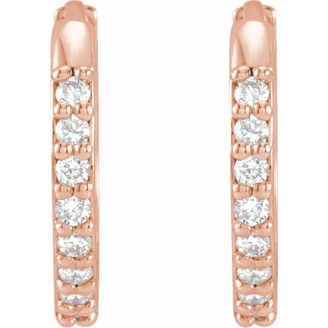 saveongems 14K Natural Diamond Accented Huggie Earrings