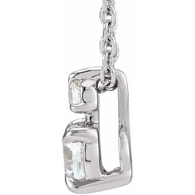 saveongems Accented Claw-Prong Necklace 16-18" 1/4-1 Carat Total Weight