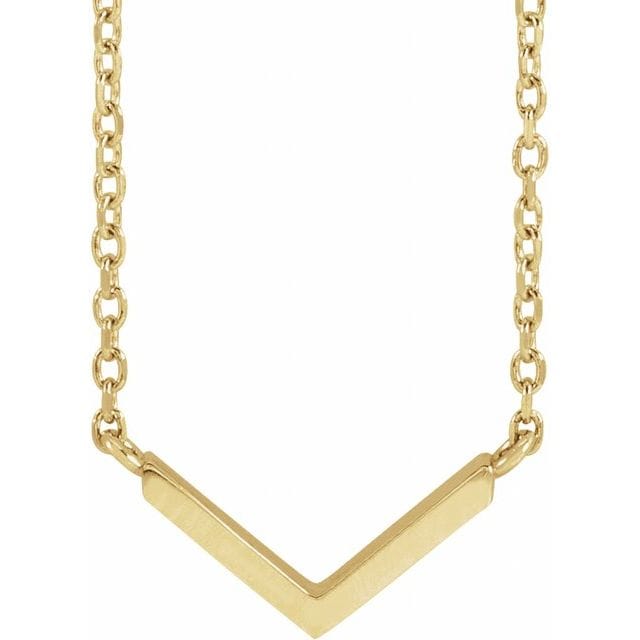saveongems Jewelry 12.92 x 6.14mm / 16 Inch / 14K Yellow V Necklace