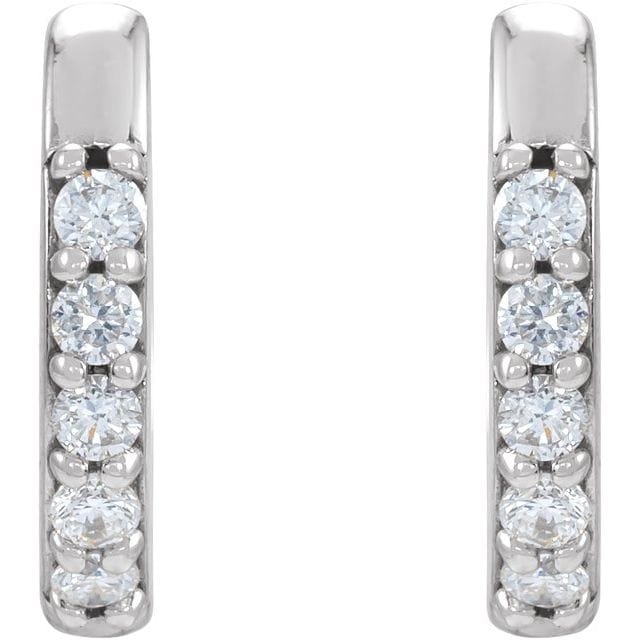 saveongems 14K Natural Diamond Accented Huggie Earrings
