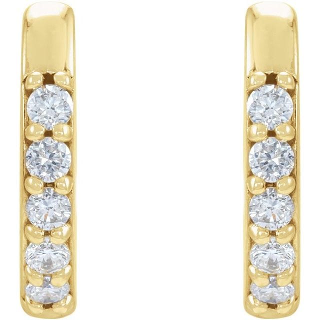 saveongems 14K Natural Diamond Accented Huggie Earrings