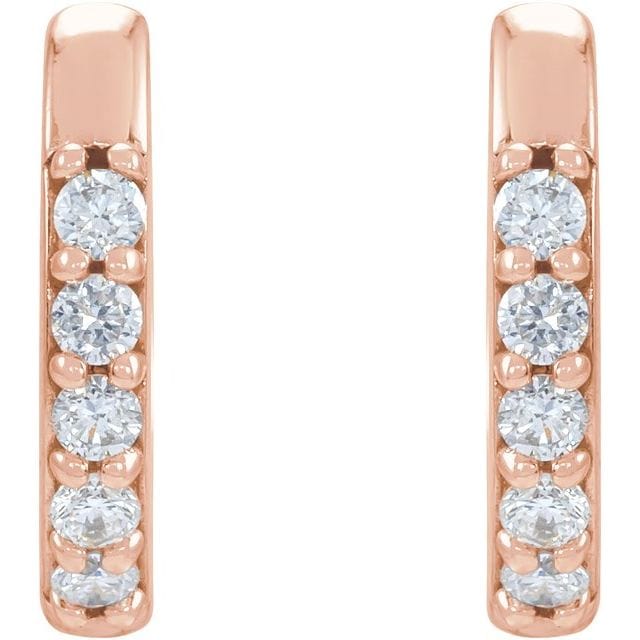 saveongems 14K Natural Diamond Accented Huggie Earrings