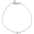 saveongems Jewelry 17.7 x 9.1 mm / 6 1/2-7 1/2 In / 14K White Love Bracelet 6.5-7.6
