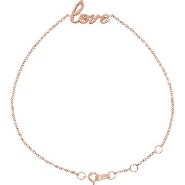 saveongems Jewelry 17.7 x 9.1 mm / 6 1/2-7 1/2 In / 14K Rose Love Bracelet 6.5-7.6"