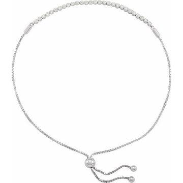 saveongems 1.7 mm:: 1/2 CTW / I1 GH / 14K White 14K Natural Diamond Bolo 9 1/2" Bracelet