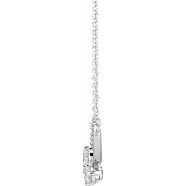 saveongems Diamond Two-Stone Necklace 18"