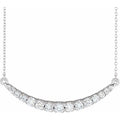 saveongems Jewelry 3/4 ctw (3.2 x 36.77 mm) / 18 Inch / 14K White Diamond French-Set Bar Necklace 18
