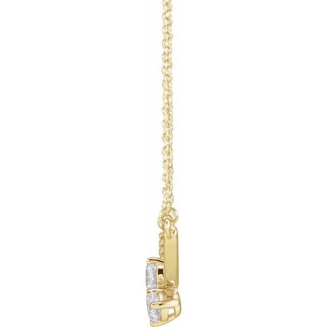 saveongems Diamond Two-Stone Necklace 18"
