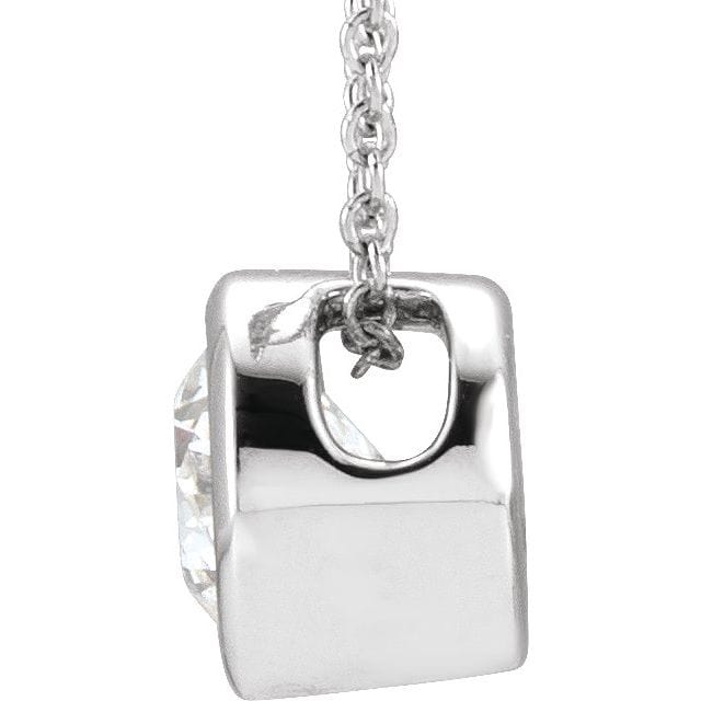 saveongems Bezel-Set Solitaire Necklace 16-18"