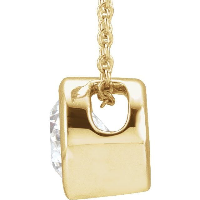 saveongems Bezel-Set Solitaire Necklace 16-18"