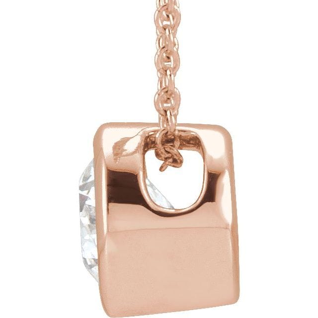 saveongems Bezel-Set Solitaire Necklace 16-18"