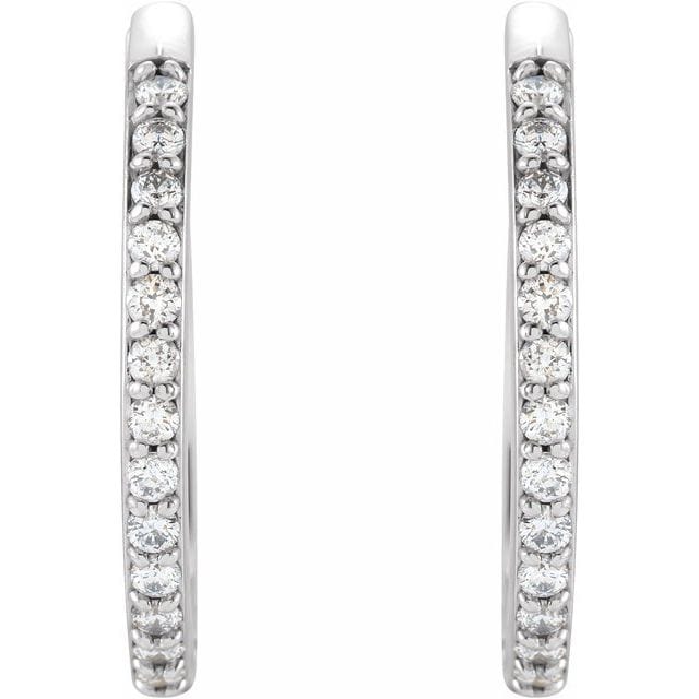 saveongems 14K Natural Diamond Accented Huggie Earrings