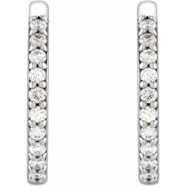 saveongems 14K Natural Diamond Accented Huggie Earrings