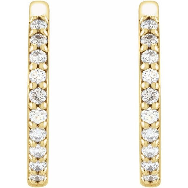 saveongems 14K Natural Diamond Accented Huggie Earrings