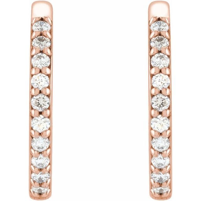 saveongems 14K Natural Diamond Accented Huggie Earrings
