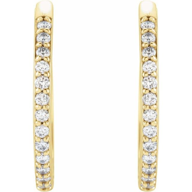 saveongems 14K Natural Diamond Accented Huggie Earrings