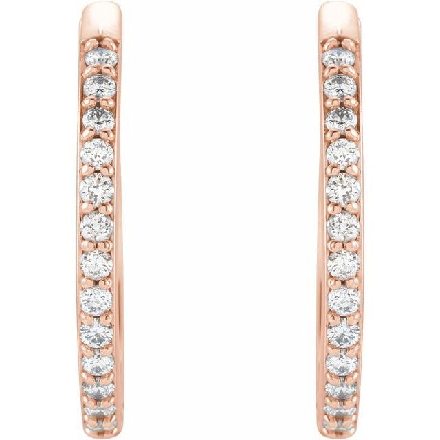 saveongems 14K Natural Diamond Accented Huggie Earrings