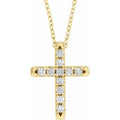 saveongems Jewelry 1.7mm :: 1/5 CTW / I1 G-H / 14K Yellow 14K Natural Diamond French-Set Cross 16-18