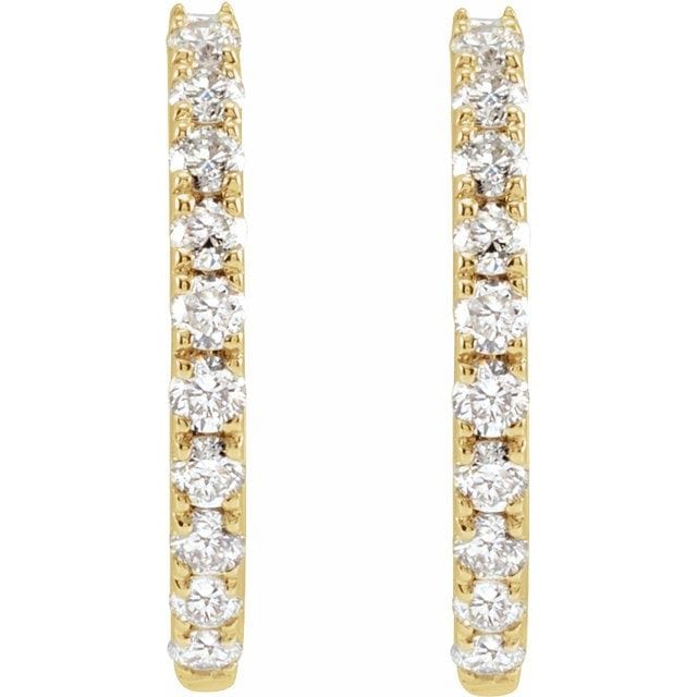saveongems Jewelry Diamond Hoop Earrings