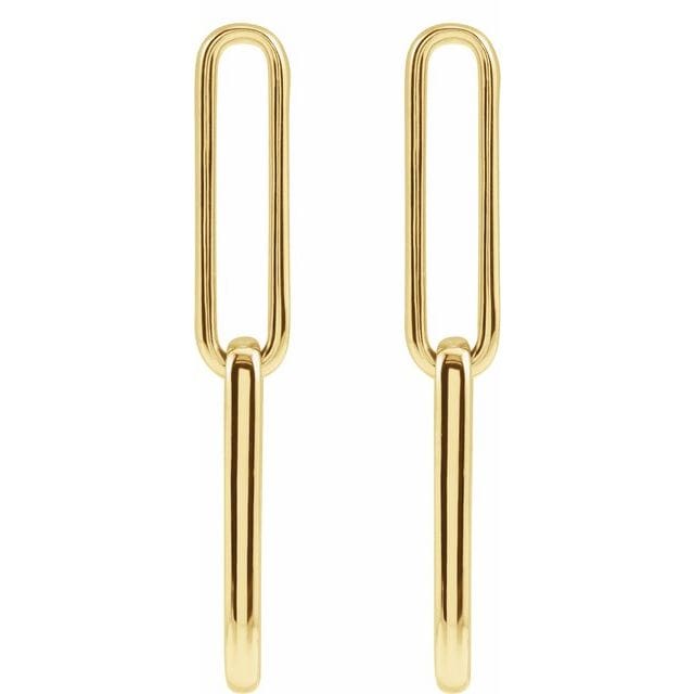 saveongems Jewelry Elongated Flat Link Earrings