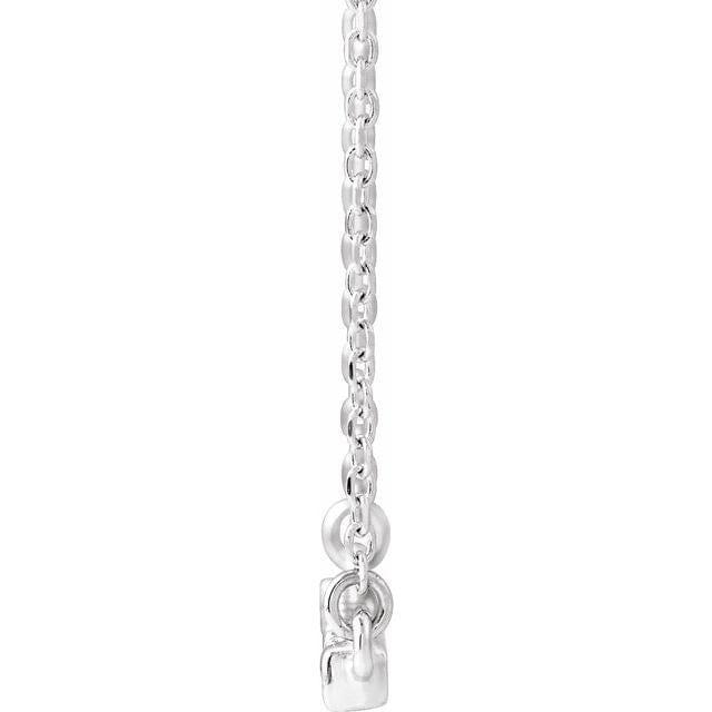saveongems French-Set Bar 18" Necklace 1/8 Carat Total Weight
