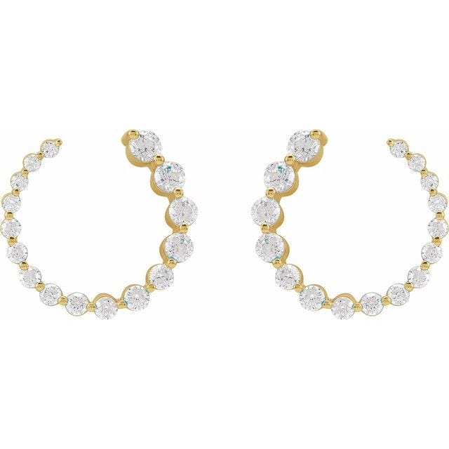 saveongems Jewelry Diamond Front-Back Earrings