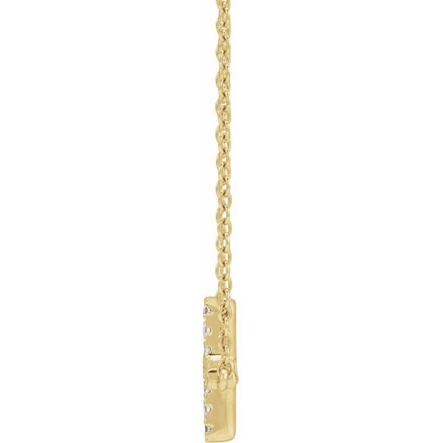 saveongems Jewelry Diamond Sideways Cross Necklace 16-18"