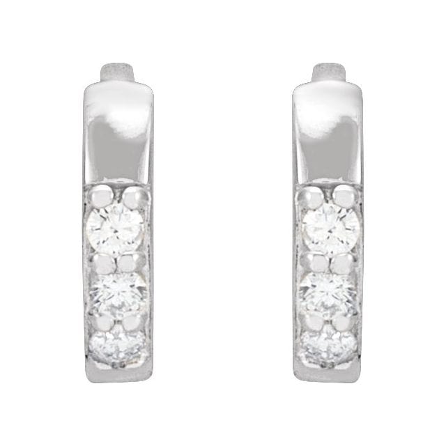 saveongems 14K Natural Diamond Accented Huggie Earrings