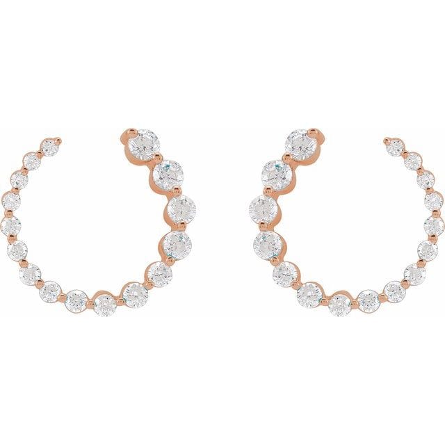saveongems Jewelry Diamond Front-Back Earrings