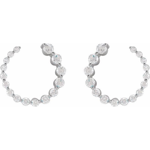 saveongems Jewelry Diamond Front-Back Earrings