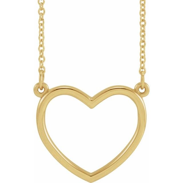 saveongems Jewelry 17 x 15.8mm / 16 Inch / 14K Yellow 14K Heart 16" Necklace