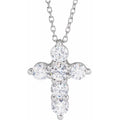 saveongems Jewelry 1 ctw (3.65mm) / SI G-H / 14K White Diamond Cross Necklace