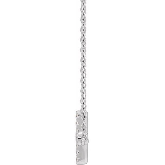 saveongems Jewelry Diamond Sideways Cross Necklace 16-18"